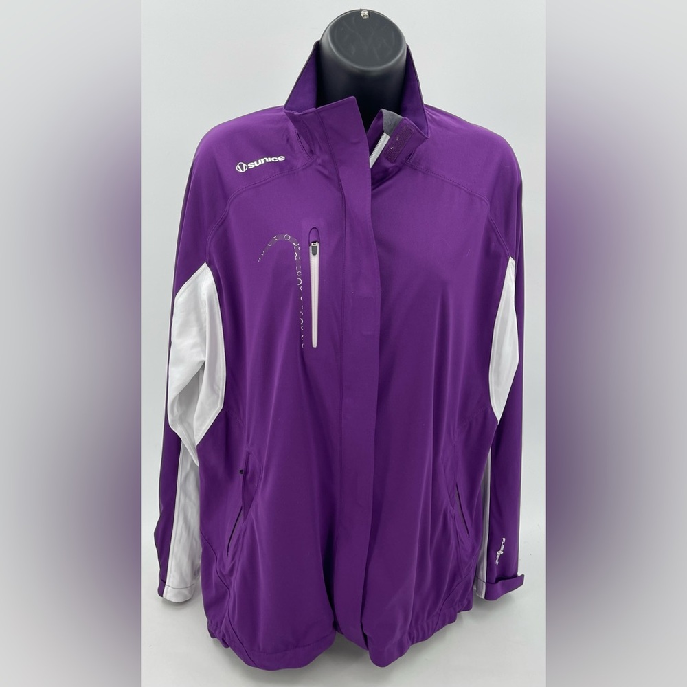 Sunice Tornado Jacket Purple‎ & White Golf Full Zip Athletic FlexVent Men’s XL